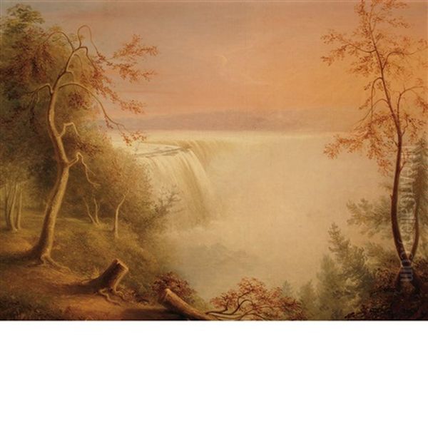 Falls Of Niagara From Goat Island Oil Painting by Rembrandt Peale