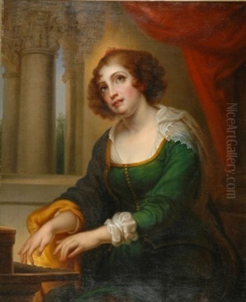 St. Cecilia At The Organ (after Peter Paul Rubens) Oil Painting by Rembrandt Peale