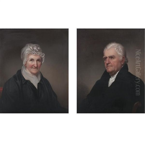 Portrait Of Nathan Lord (+ Portrait Of Mary Lord; Pair) Oil Painting by Rembrandt Peale