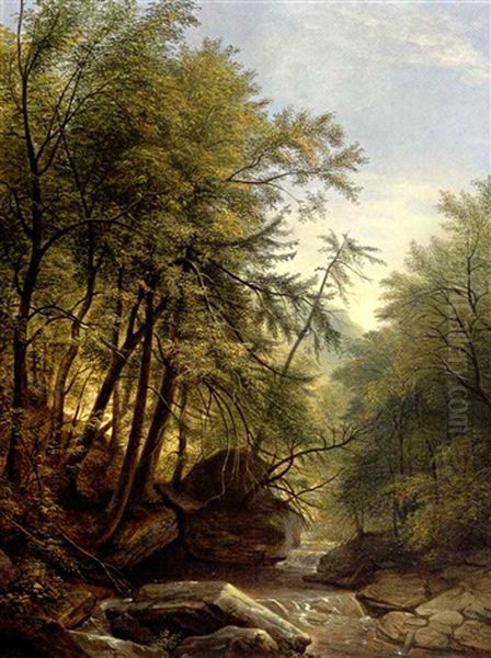 Landscape (after Durand - The Wissahickon) Oil Painting by Rembrandt Peale