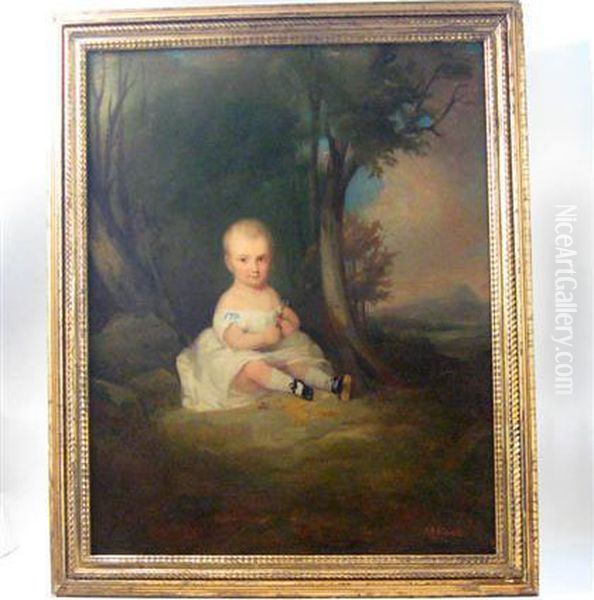 Portrait Of A Child Oil Painting by J.D. Blondell