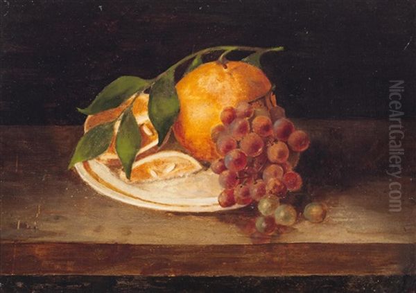 Still Life With Orange And Grapes Oil Painting by Rubens Peale