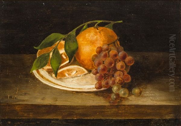 Still Life With Orange Oil Painting by Rubens Peale