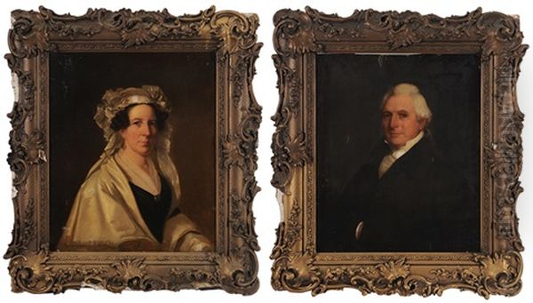 Portraits Of David Barnum (c. 1770-1844) And His Wife, Ann Kirby Barnum (1775-1866) (2 Works) Oil Painting by Sarah Miriam Peale