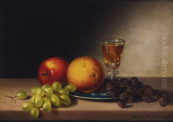 Fruit And Grapes Oil Painting by Sarah Miriam Peale