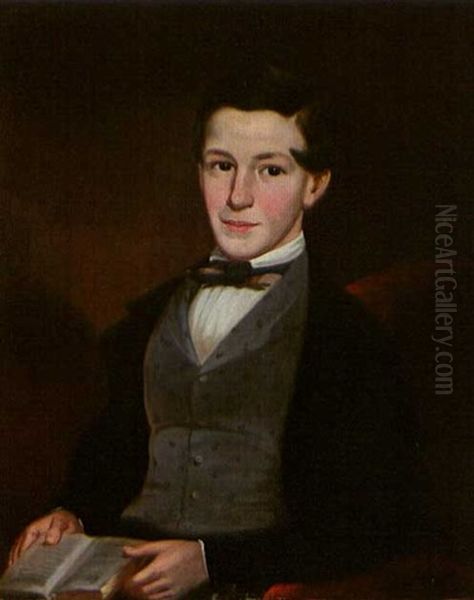 Portrait Of A Young Man In A Gray Vest Oil Painting by Sarah Miriam Peale