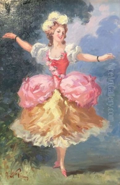 Le Pas De Danse Oil Painting by Rene Pean