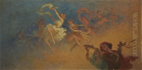 La Danse Oil Painting by Rene Pean