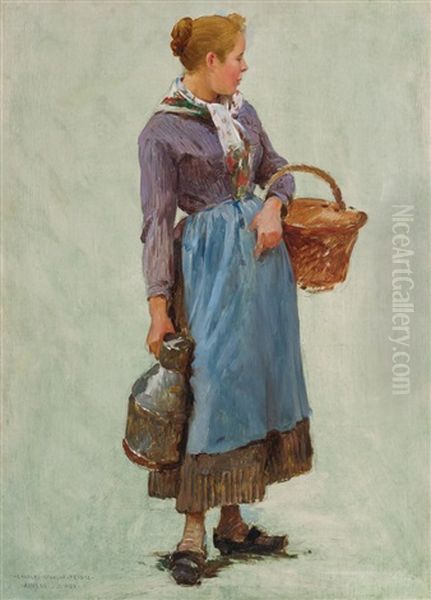 Peasant Girl Oil Painting by Charles Sprague Pearce