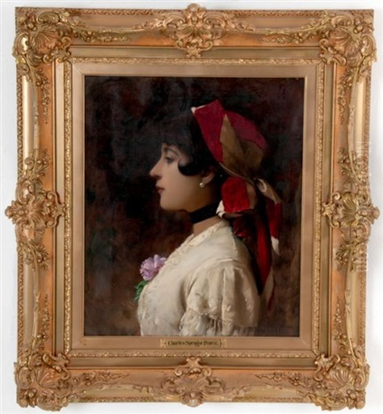 Portrait Of A Girl With Scarf (spanish Girl) Oil Painting by Charles Sprague Pearce