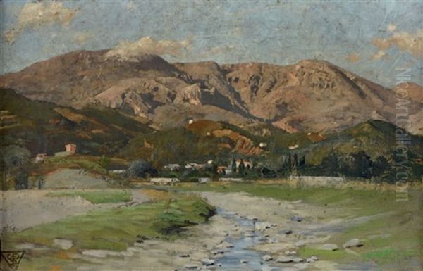 Vue De Riviere Pres De Menton (?) Oil Painting by Charles Sprague Pearce