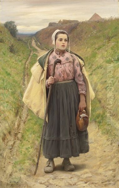 On The Path Oil Painting by Charles Sprague Pearce