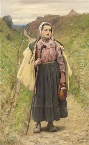 On The Path Oil Painting by Charles Sprague Pearce