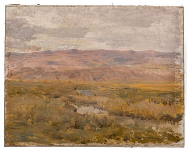 Landscape (+ Another, Smllr; 2 Works) Oil Painting by Charles Sprague Pearce