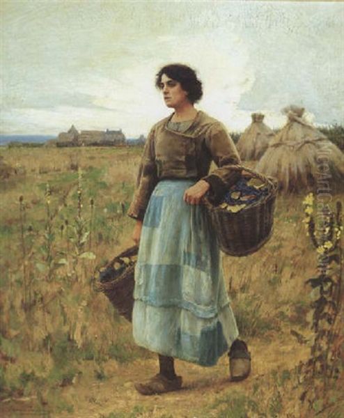 The End Of A Day's Work Oil Painting by Charles Sprague Pearce