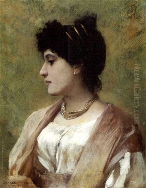 A Lady Of The Directoire Oil Painting by Charles Sprague Pearce