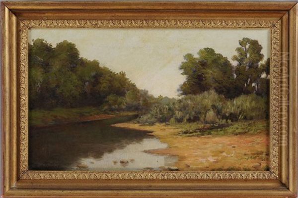 Landscape With Stream Oil Painting by Francis Marion Pebbles