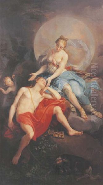 Diane Et Endymion Oil Painting by Laurent Pecheux