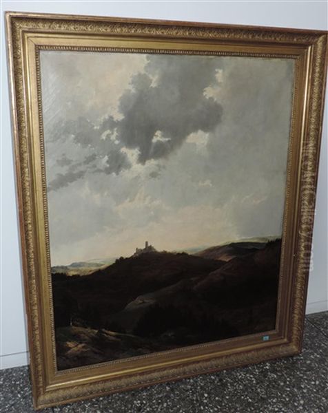 Weite Landschaft Mit Burg Oil Painting by Heinrich Freiherr von Pechmann