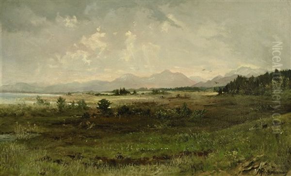 Chiemsee-landschaft Oil Painting by Heinrich Freiherr von Pechmann