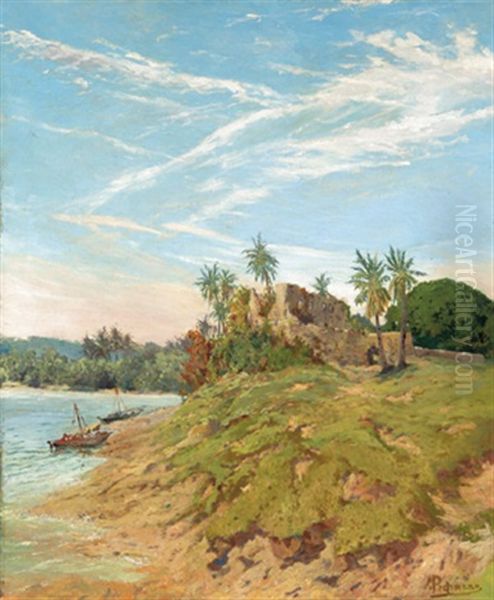 Dar-er-salam, Palastruine Oil Painting by Heinrich Freiherr von Pechmann