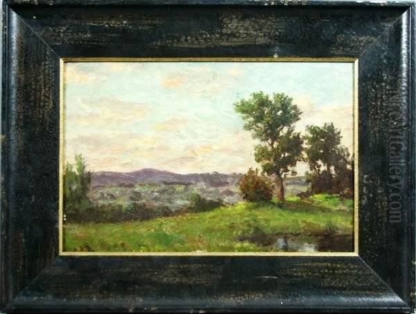 Landscape With Trees (probably A California Scene) Oil Painting by Hiram Reynolds Bloomer