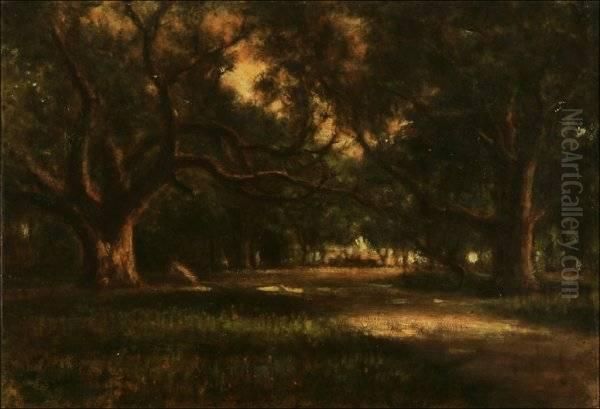 Berkeley Oaks Including Le Conte Oak Oil Painting by Hiram Reynolds Bloomer