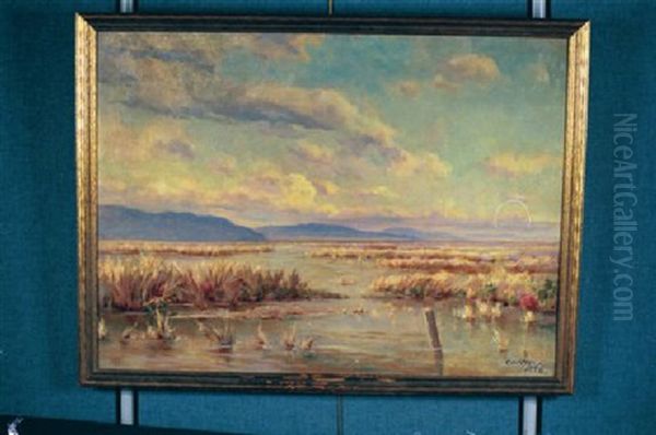 The Marshes Oil Painting by Charles Peck