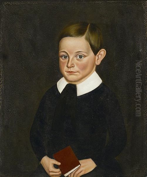 Portrait Of A Young Boy Oil Painting by Sheldon Peck