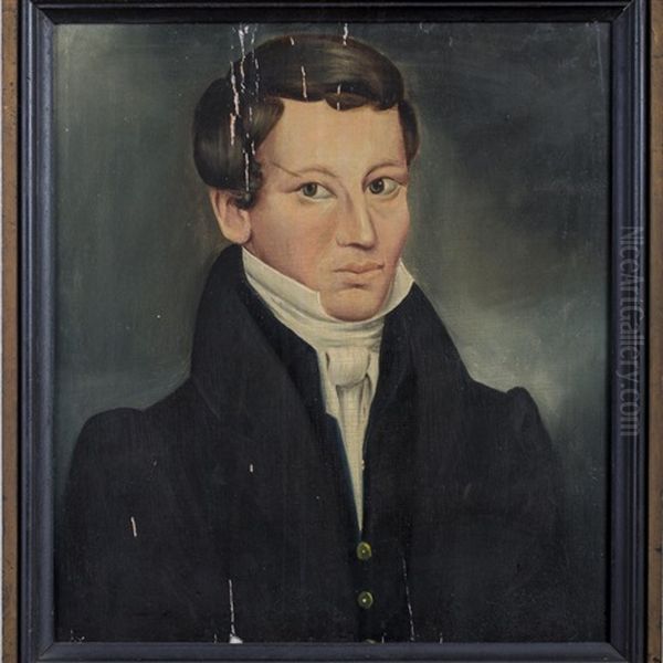 Portrait Of Solomon K. Nellis Of Oneida, New York Oil Painting by Sheldon Peck