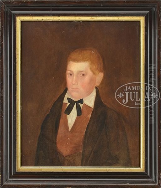 Portrait Of A Young Man With Red Hair Oil Painting by Sheldon Peck