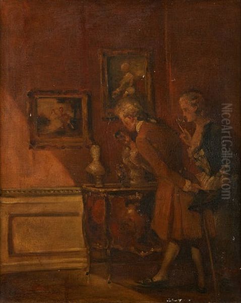 L'amateur D'art Oil Painting by Charles Francois Pecrus