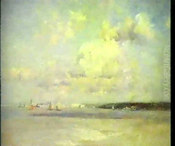 Marine Oil Painting by Charles Francois Pecrus