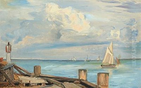 View From A Pier Oil Painting by Thorolf Pedersen