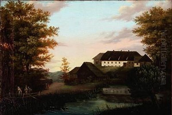 Landscape From A Manor Near Soro Academy Oil Painting by Troels Pedersen