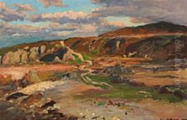 A South European Landscape Oil Painting by Viggo Pedersen