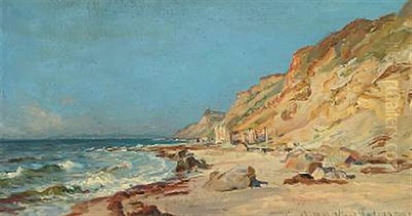 Costal Scenery From The Northen Coast Of Sealand Oil Painting by Viggo Pedersen