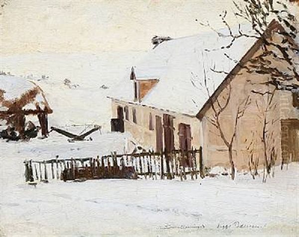 Winter Day In Antoinettesminde. Presumably From The Artist's Home In Morkov, Denmark Oil Painting by Viggo Pedersen