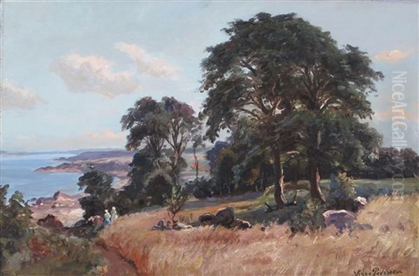 Summer Day In Arildsleje Near Kullen, Sweden Oil Painting by Viggo Pedersen