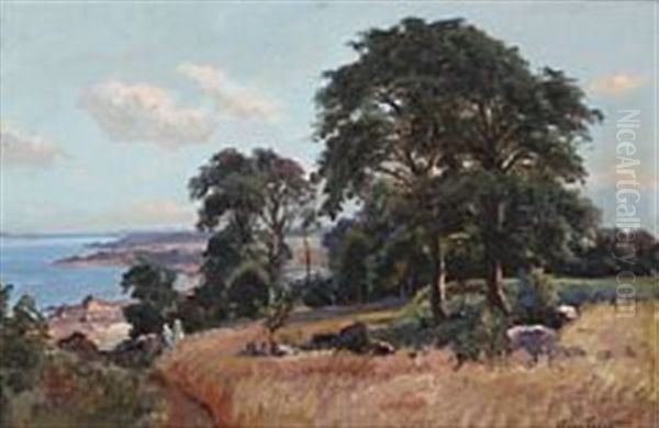 Summer Day In Arildsleje Near Kullen, Sweden Oil Painting by Viggo Pedersen