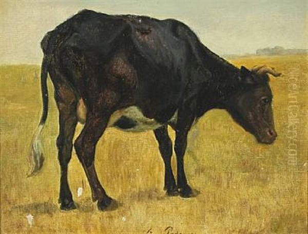 Grazing Cow In The Meadows Oil Painting by Viggo Pedersen