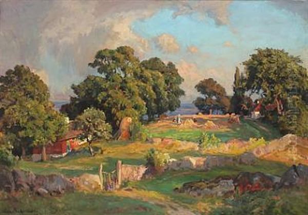 View From Kullen Oil Painting by Viggo Pedersen