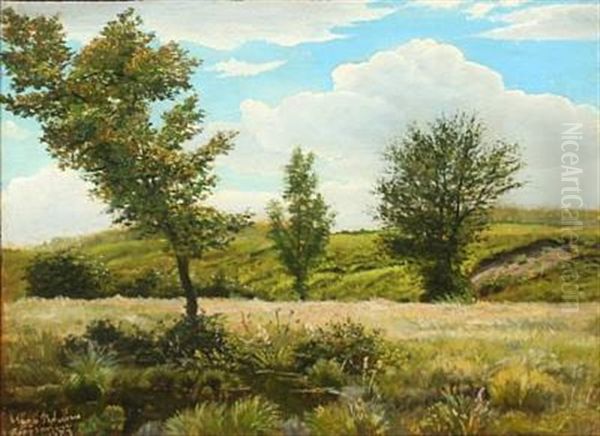 A German Summer Landscape From Bad Lippspringe Oil Painting by Viggo Pedersen