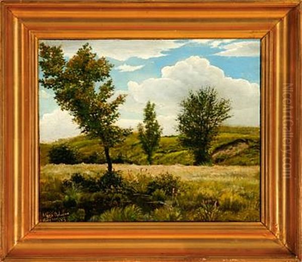 A German Summer Landscape From Bad Lippspringe Oil Painting by Viggo Pedersen