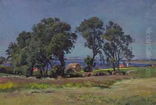 Sommerdag Pa Skagen Oil Painting by Viggo Pedersen