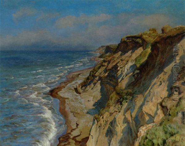 Klinter Ved Havet. Tisvilde Oil Painting by Viggo Pedersen