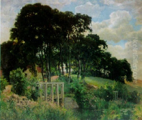 Slusen Ved Orso Oil Painting by Viggo Pedersen