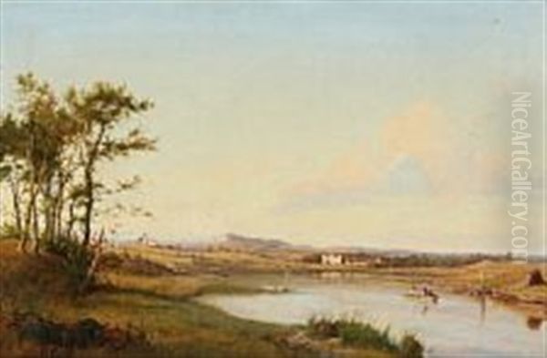 View From Nakkebolle Near Faaborg Oil Painting by Wilhelm Thomas Pedersen