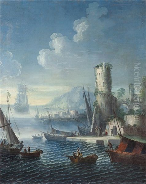 Marina Oil Painting by Bartolomeo Pedon