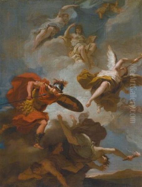 Allegory Of Virtue Triumphing Over Vice Oil Painting by Filippo Pedrini